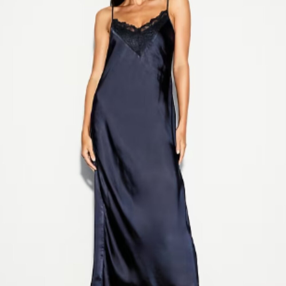The Occasion by Old Navy Satin V-Neck Maxi Dress, M, NEW